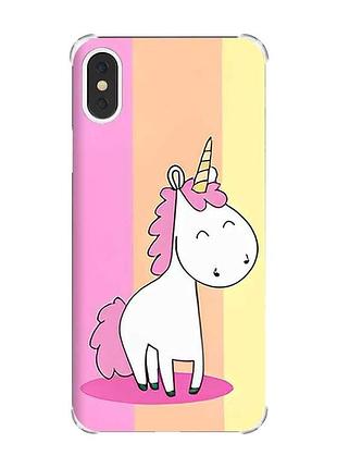 Чехол с утолщёнными углами на iphone x/xs :: единорог (принт 104)