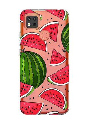 Прозрачный чехол для xiaomi redmi 9c/10a :: арбузы (принт 341)