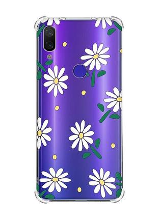 Чохол з потовщеними кутами на xiaomi redmi note 7/7 pro :: ромашки /принт 368/