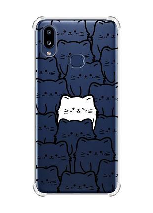 Чехол с утолщенными углами на samsung galaxy a10s (a107) котики (принт 392)