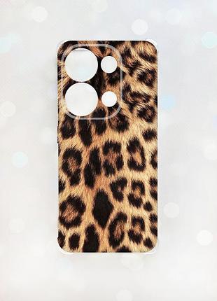 Чохол з потовщеними кутами на xiaomi redmi note 13 pro 4g :: леопардовий дизайн (принт 383)