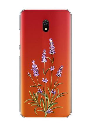 Прозрачный чехол на xiaomi redmi 8a :: веточки лаванды (принт 266)