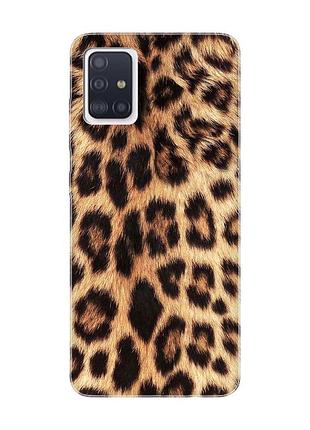 Матовый чехол на samsung galaxy a71/a715 :: леопардовый дизайн (принт 383)