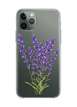 Прозрачный чехол на iphone 12/12 pro :: лаванда (принт 28)