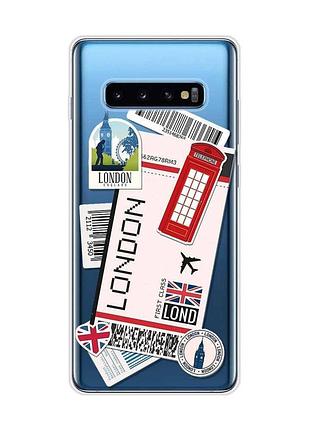 Прозрачный чехол на samsung galaxy s10 plus :: путешествия. лондон (принт 326)