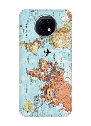 Чехол для xiaomi redmi note 9t/redmi note 9 5g :: карта мира (принт 318)