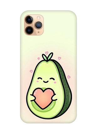 Чохол на iphone 11 pro max (6,5) :: кавай авокадо з сердечком (принт 310)