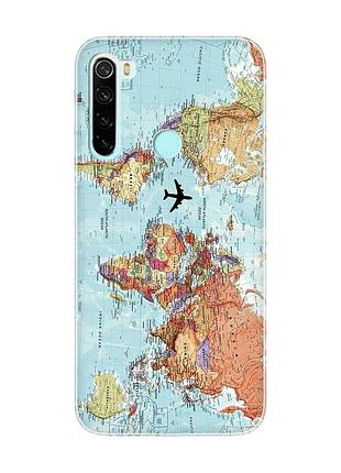 Чохол на xiaomi redmi note 8 :: карта світу (принт 318)
