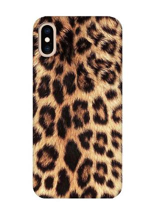 Матовый чехол с розовыми боками на iphone xs max :: леопардовый дизайн (принт 383)