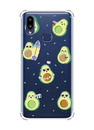 Чехол с утолщенными углами на samsung galaxy a10s (a107) :: авокадо на отдыхе (принт 302)