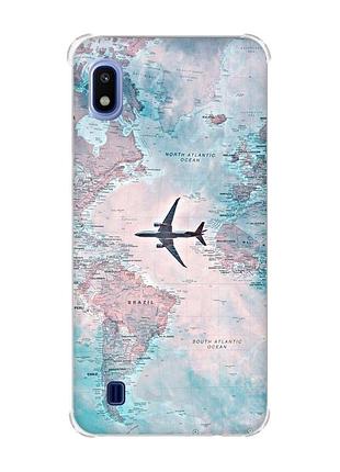 Чохол з потовщеними кутами на samsung galaxy a10 (2019)/a105 :: подорожі. карта (принт 317)