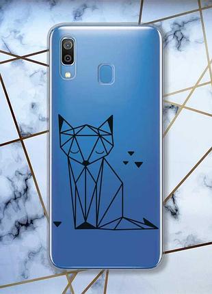 Прозрачный чехол на samsung galaxy a30 (2019)/a20 (2019) лиса (принт 126)