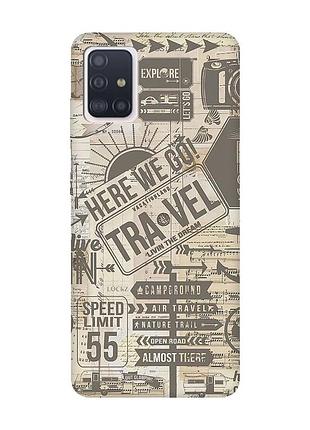 Матовый чехол с розовыми боками на samsung galaxy a71 / a715 :: путешествия (принт 324)