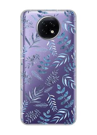 Прозорий чохол на xiaomi redmi note 9t/redmi note 9 5g :: рослинний фон (принт 276)