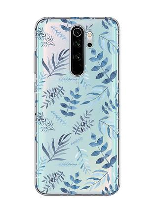 Прозрачный чехол на xiaomi redmi note 8 pro :: растительный фон (принт 276)