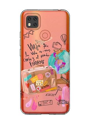Прозорий чохол для xiaomi redmi 9c/10a :: настрій подорожувати (принт 329)