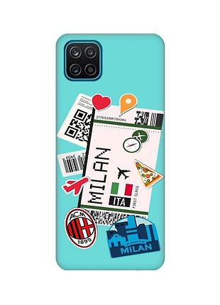 Матовий бірюзовий чохол на samsung galaxy a12 :: подорожі. італія (принт 325)
