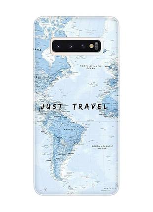 Чехол на samsung galaxy s10 :: путешествия. карта (принт 323)