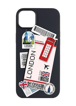 Матовый черный чехол на apple iphone 14 plus :: путешествия. лондон (принт 326)