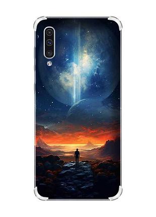 Чехол с утолщёнными углами на samsung galaxy а50 (2019) а505 :: космос (принт 247)
