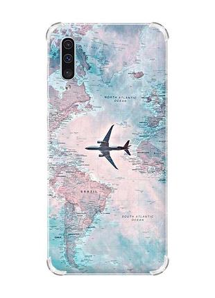 Чохол з потовщеними кутами на samsung galaxy а50 (2019) а505 :: подорожі. карта (принт 317)