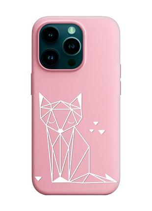 Матовий рожевий чохол на apple iphone 14 pro :: лисиця (принт 127)