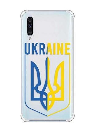 Чехол с утолщёнными углами на samsung galaxy а50 (2019) а505 :: тризуб (принт 254)