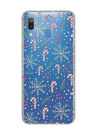 Прозорий чохол на samsung galaxy a30 (2019)/a20 (2019) новорічний фон (принт 199)