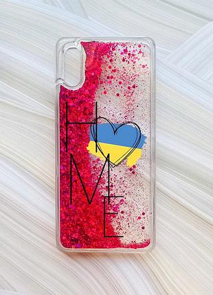 Чехол с плавающими блестками на xiaomi redmi 9a розовый :: дом украина (принт 353)