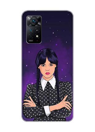 Чехол на xiaomi redmi note 11 pro/12 pro 4g :: девушка с косичками. уэнсдей (принт 208)