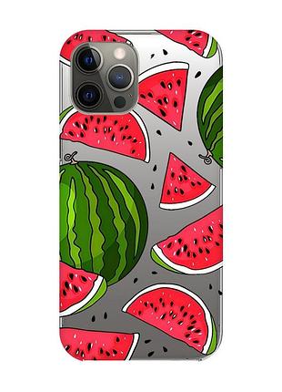 Прозрачный чехол на iphone 12 pro max :: арбузы (принт 341)
