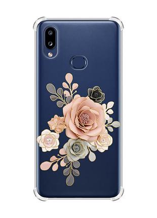 Чехол с утолщенными углами на samsung galaxy a10s/a107 :: розы (принт 275)