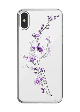 Прозрачный чехол на iphone x/xs :: веточка цветов (принт 278)