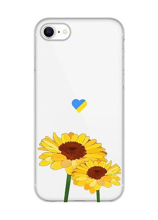 Прозорий чохол на iphone 7, 8 :: жовті квіти (принт 364)