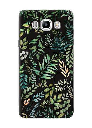 Матовый черный чехол на samsung galaxy j7(2016) j710 :: растительный фон (принт 377)