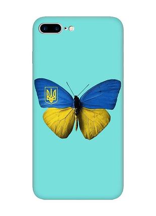 Матовий бірюзовий чохол на iphone 7 plus/8 plus :: метелик україна (принт 255)
