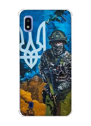 Чехол с утолщёнными углами для samsung galaxy a10 (2019)/a105 :: защитник (патриотический принт 349)