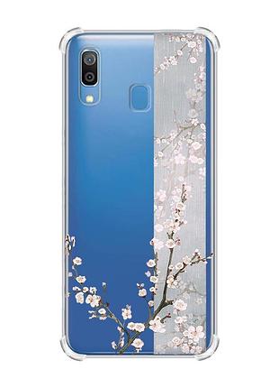 Чехол с утолщёнными углами на samsung galaxy a30 (2019)/a20 (2019) цветущая сакура (принт 285)