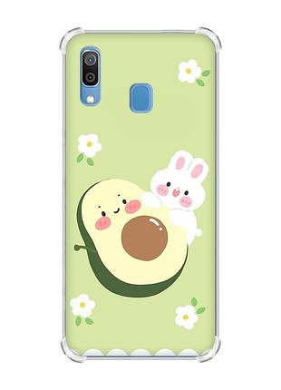 Чохол з потовщеними кутами на samsung galaxy a30 (2019)/a20 (2019) авокадо і зайченя (принт 311)