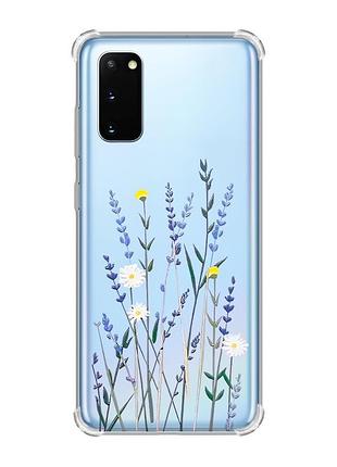 Чохол із потовщеними кутами на samsung galaxy s20 plus :: польові квіти (принт 270)