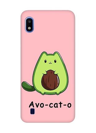 Матовий рожевий чохол на samsung galaxy a10 (2019) a105 :: котик авокадо (принт 306)