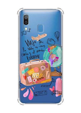 Чохол з потовщеними кутами на samsung galaxy a30 (2019)/a20 (2019) настрій подорожувати (принт 329)