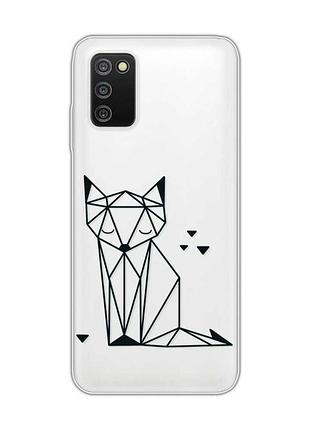Прозрачный чехол на samsung galaxy a03s :: лиса (принт 126)