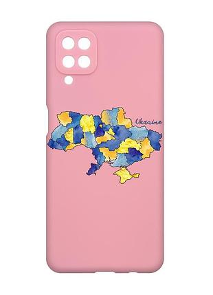 Матовий рожевий чохол на samsung galaxy a12 :: карта україни (принт 261)