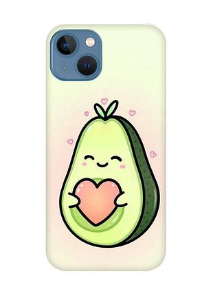 Чохол на apple iphone 13 :: кавай авокадо з сердечком (принт 310)