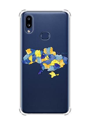 Чехол с утолщенными углами на samsung galaxy a10s (a107) :: карта украины (принт 261)