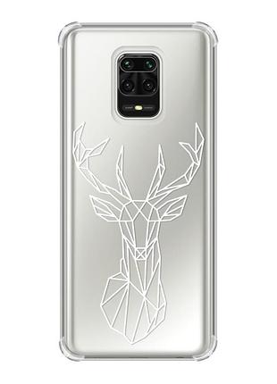 Чохол з потовщеними кутами на xiaomi redmi note 9 pro/ 9s/ 9 pro max :: олень (принт 129)