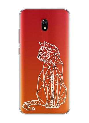 Прозрачный чехол на xiaomi redmi 8a :: кошечка (принт 125)