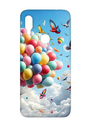 Матовый чехол с розовыми боками на xiaomi redmi note 7/7 pro :: воздушные шарики /принт 365/