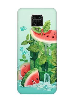Матовый чехол с розовыми боками на xiaomi redmi note 9 pro / 9s / 9 pro max :: арбузный айсберг (принт 339)